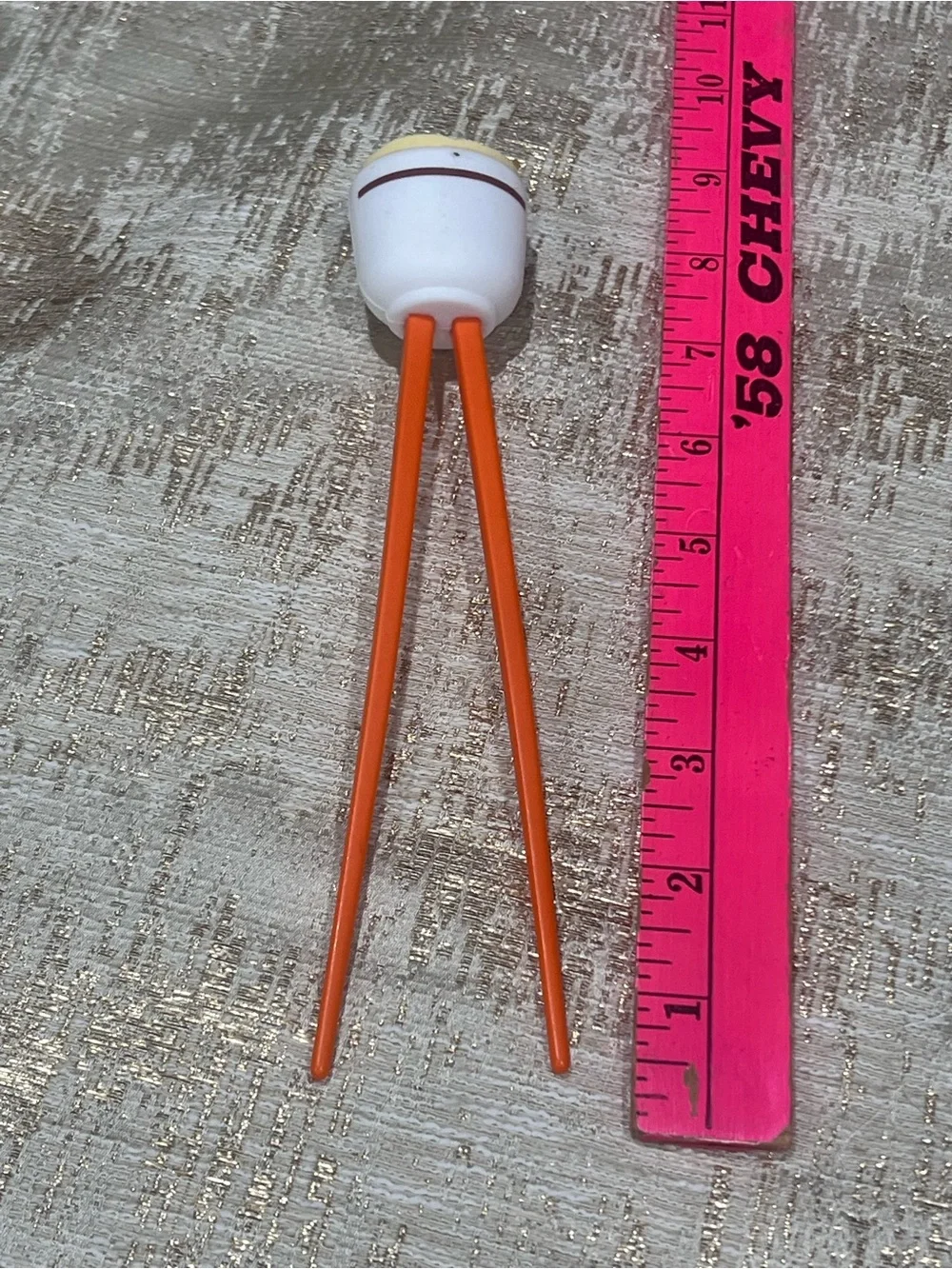 Maruchan Kids Reusable Plastic Chopsticks Set, Orange/White, 10 in